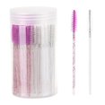 thumbnail image 1 of RAGUPEL 2026 New 100 Pcs Disposable Eyebrow Spoolies Brush for Eyelash Extensions, Lash Brushes with Container for Salon, Home, Travel (Purple, White), 1 of 7