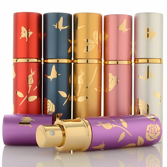 RAGUPEL 2026 New 10Ml Flower Portable Refillable Empty Perfume Bottle Travel Cosmetic Container for Travel, Cosmetics, Fragrance, Handbags, On-The-Go Use, Personal Care, Gifting