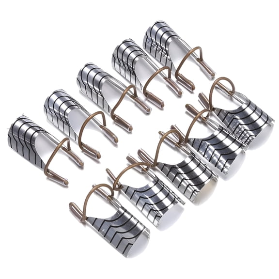 RAGUPEL 2026 New 10Pcs Acrylic Nail Forms Stickers Sliver Reusable Uv Nail Stickers Horseshoe-Shaped Nail Art Extension Guide Form Tool for French Tip Nail Tips Mold