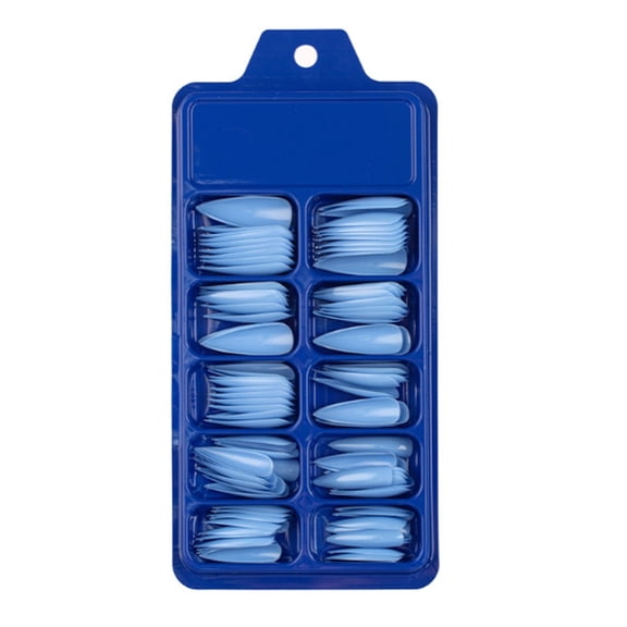 RAGUPEL 2026 New 120Pcs Press on Nails Short Long-Lasting Shine with Sleek Almond Nail Tips Elegant Waterdrop Glossy Finish Extra Short Press on Nails for Party Daily Office Blue
