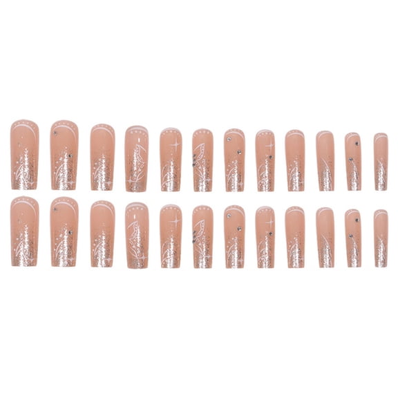 RAGUPEL 2026 New 24 Pcs Acrylic Press on Nails Exquisite Patterns Kids Press on Nails Instant Application Does Not Fall Off Easily Acrylic Press on Nails Style47