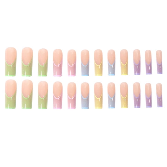 RAGUPEL 2026 New 24 Pcs Acrylic Press on Nails Exquisite Patterns Short Nail Tips Easy to Match Fashionable & Versatile Designs Square Press on Nails Style61