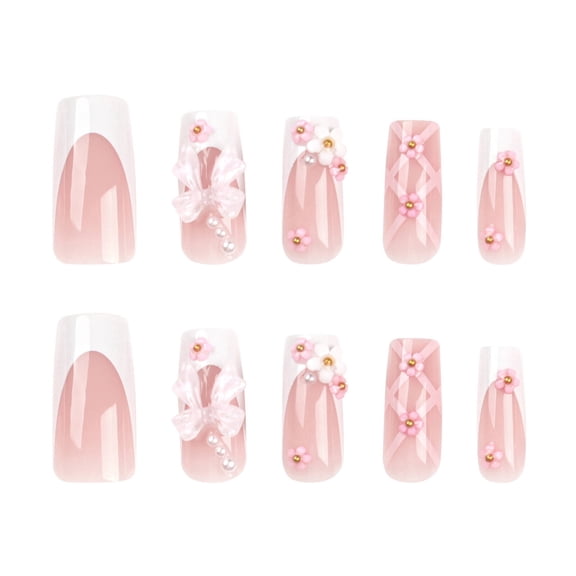 RAGUPEL 2026 New 24 Pcs Nails Press Ons Easy to Apply Press on Nails French Tip No Air Bubbles Quick Creative Nails Kids Nail Kit for Parties Play Diy Combination