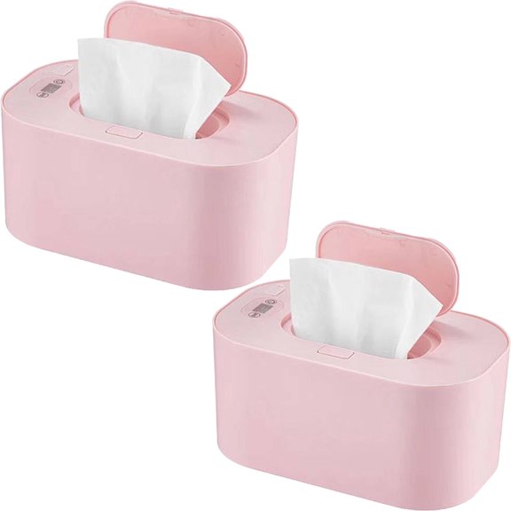 RAGUPEL 2026 New 2Pcs Wipe Warmer Adjustable Temperature Range Baby Wipes Safe 5V Power Baby Wipe Warmer with Usb Flexibility Pink for Babies Toddlers Diaper Changes Travel Nursery Use On-The-Go