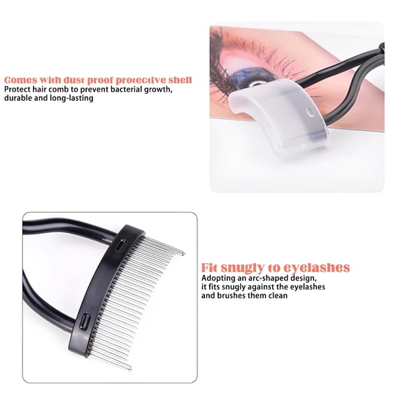RAGUPEL 2026 New 4/3/2/1 Pieces Eyelash Comb Eyelash Separator Tool Mascara Applicator Brushes Eyelash Definer with Comb Cover Arc Designed Cosmetic Brushes Tool for Combing Separating Lashes