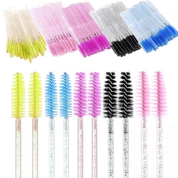 RAGUPEL 2026 New 500 Pcs Disposable Colorful Spoolies Eyelash/Eyebrow Brush for Eyelash Extension Spoolies for Eyebrows for Salon, Home, Spa, Makeup, Travel