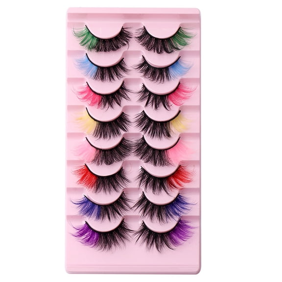 RAGUPEL 2026 New 8 Pairs Lash Clusters 3D Thick Colorful Cat Eye Eyelashes Natural Simulation Lash Extension Kit for Parties and Special Occasions of 4 Styles