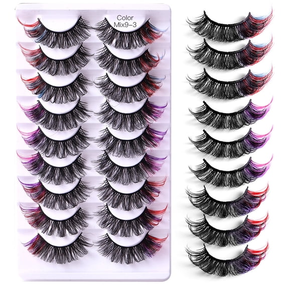 RAGUPEL 2026 New 9 Pairs Lash Clusters 3D Thick Colorful Cat Eye Eyelashes Natural Simulation Lash Extension Kit for Parties and Special Occasions of 4 Styles