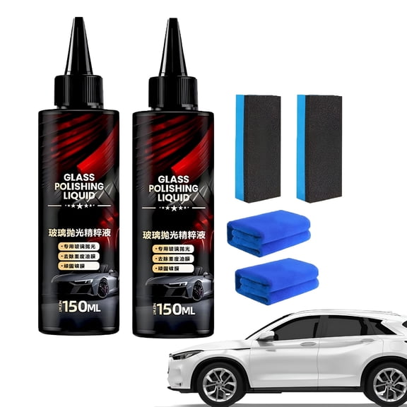 RAGUPEL 2026 New Auto Glass Scratch Care Polishing Fluid,Glass Polishing Liquid,Car Oil Film Remover,Car Glass Polishing Compound,Windshield Cleaner Glass Oil Film Remover(2)