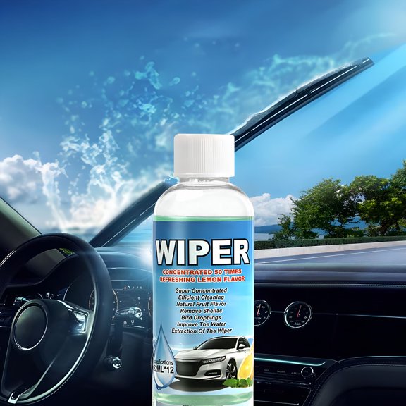 RAGUPEL 2026 New Car Windshield Washer Fluid Concentrate,Nano Tech Glass Cleaner,62Ml,Long Lasting 90 Days,Rapid Oil Dust Removal,Efficient Wiper Solution,Dilutes 4.4-6.6Lb,4.7X1.5In,Blue,1 Pack