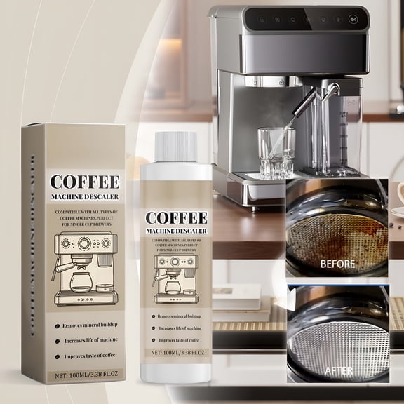 RAGUPEL 2026 New Coffee Machine Cleaner - 100Ml Descaling Solution for Deep Cleaning,Removes Coffee Grounds&Oil,Eliminates Odors,Extends Equipment Life - Compatible with All Brands