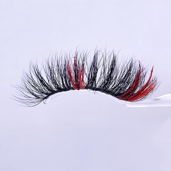 RAGUPEL 2026 New Colored Eyelashes Mink Glitter Lashes,Fluffy Colorful Lash Clusters,Dramatic Long Thick Cat Fox Eye Lashes Full Curly False Eyelash,3D D Curl Salon Extensions Strip 3 Pairs