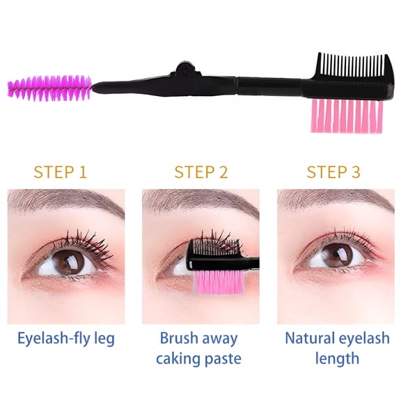 RAGUPEL 2026 New Double-Ended Eyebrow Brush Eyelash Brush Comb and Round Comb Teeth (Purple), for Eyebrow Shaping, Eyelash Grooming, Makeup Touch-Ups, Beauty Routines, Travel.