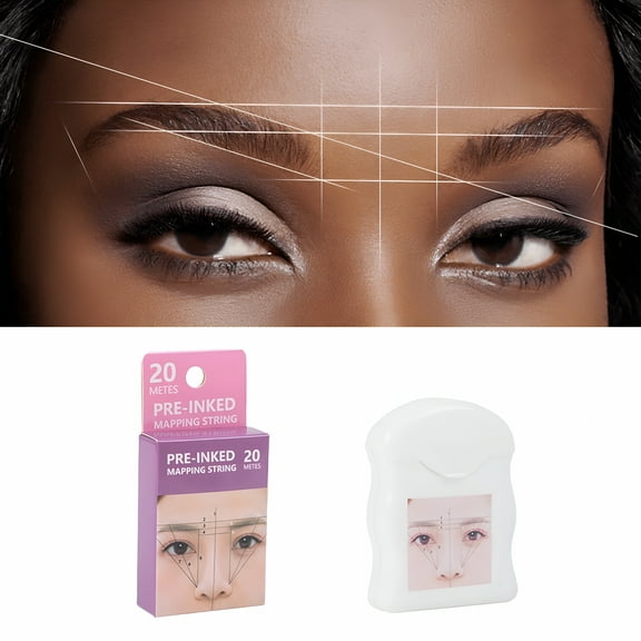 RAGUPEL 2026 New Eyebrow Mapping String 20M Pre-Inked with Cutter Safe Draw Lines Positioning Measuring Tool Microblading Map Line Makeup Supplies White