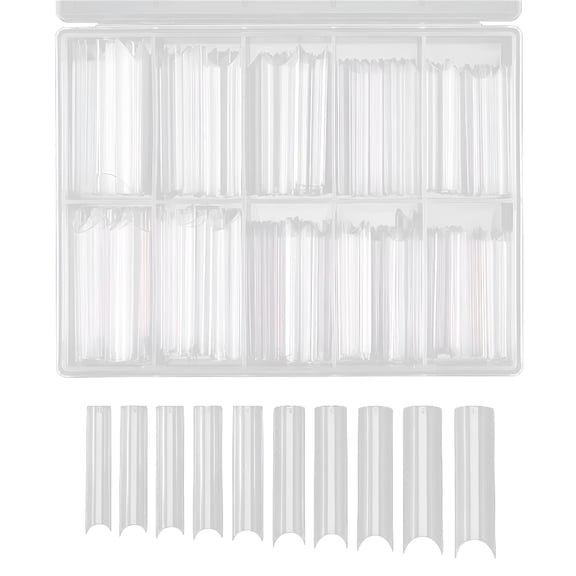 RAGUPEL 2026 New Fake Nails, Long Straight Square Shape Tips for Acrylic False Nail with Box (Clear), Clear 1 Box of Nail Tips, for Diy Manicures, Salon Use, Special Occasions, Nail Art, Gift Sets