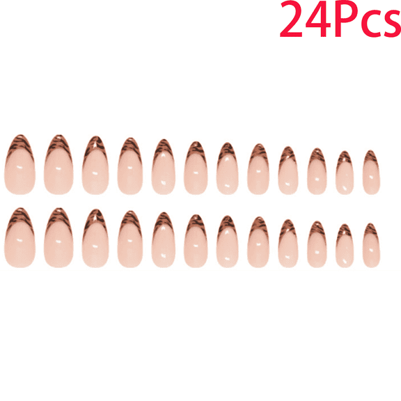 RAGUPEL 2026 New French Tip Press on Nails Ice-Clear Shine Short Almond Nail Tips Versatile Any Occasion Press on Nails Short Almond for Daily Wear Party Photo Shoots Style2