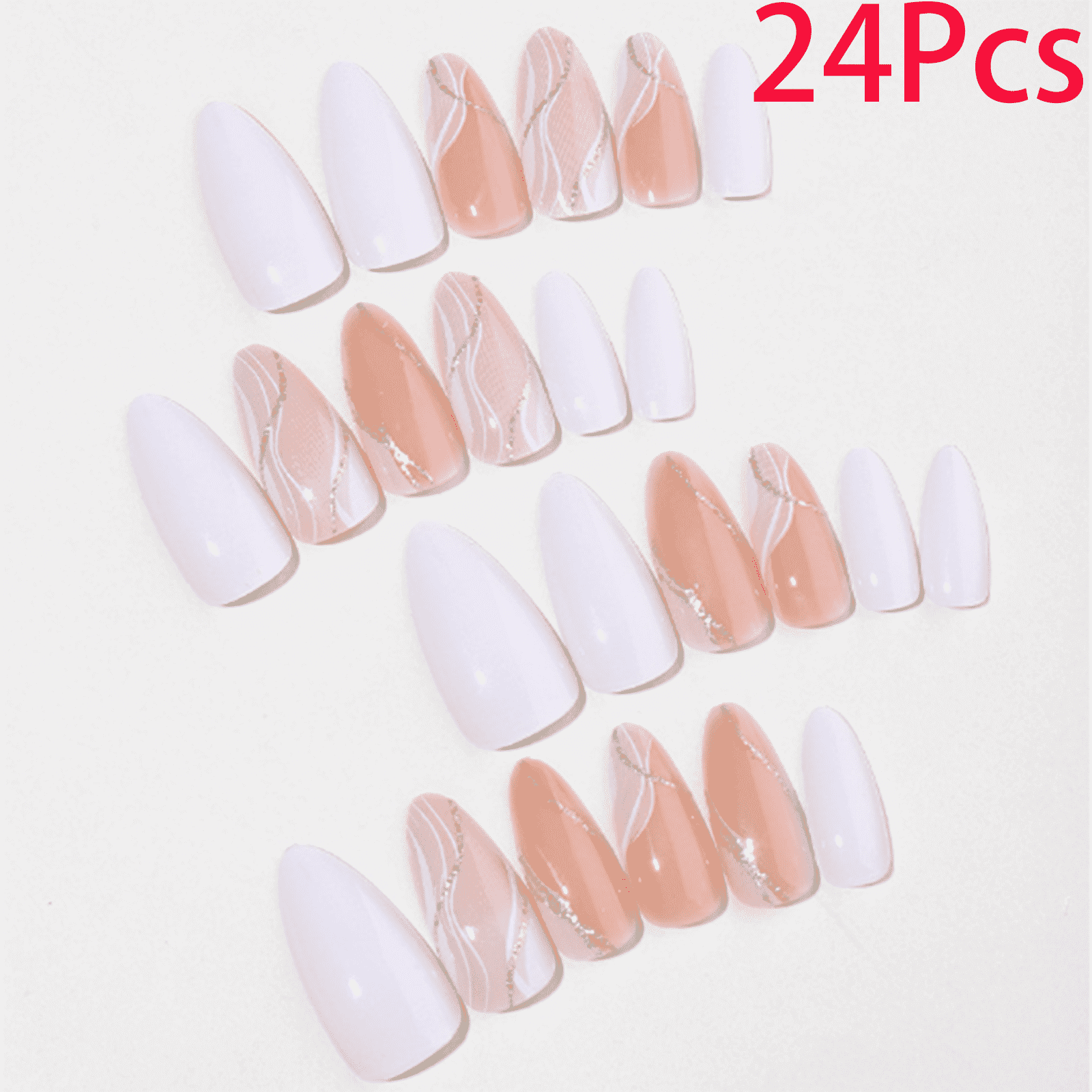 RAGUPEL 2026 New French Tip Press on Nails Short Almond Shape Short Nail Tips Safe Abs Press on Nails Short Almond Style3 for Daily Wear Quick Styling Parties Casual Outings Office Use