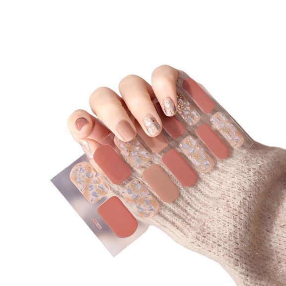 RAGUPEL 2026 New Gel Nail Stickers Full Nail Wraps Semi Cured Gel Nail Strips Glitter Nail Art Stickers for Gel Nails for Party, Wedding, Daily Wear, Photoshoot