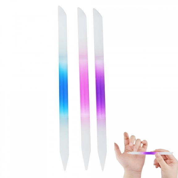 EXLEAF Glass Cuticle Pusher Set Remover Nail File Dual Ended Manicure Pedicure Tools for