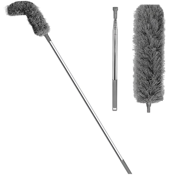 RAGUPEL 2026 New Gutter Guard Cleaning Brush,Adjustable Roofing Cleaner Tools with 9 Ft Telescopic Pole Stiff Brush for Cleaning Leaves and Debris From the Ground
