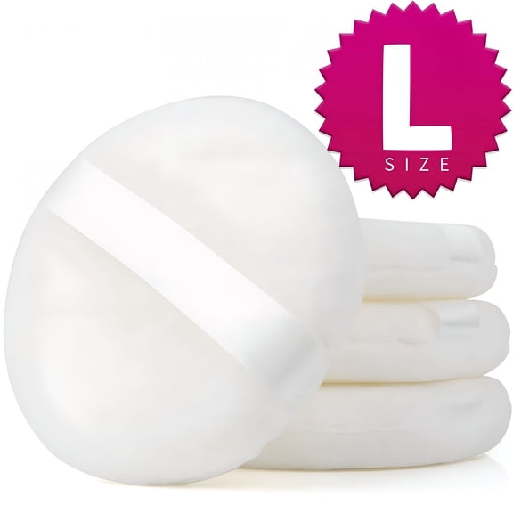 RAGUPEL 2026 New Markdown Powder Puff Large Velour Body Makeup Puffs with Satin Ribbon, 4 Inch 3 Pcs