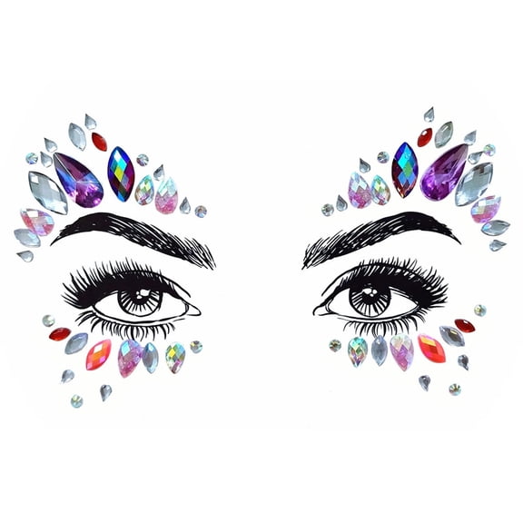 RAGUPEL 2026 New Mermaid Face Jewels Rhinestones Temporary Crystal Stickers Self Adhesive Rhinestone Stickers Clear+Colorful Self Adhesive Face Gems Stick on Body Crystal Jewels for Face Eye Nails