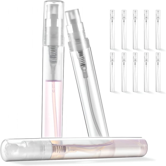 RAGUPEL 2026 New Mini Perfume Sample Bottles,10 Pack 5 Ml Plastic Small Perfume Spray Bottle,Fine Mist,Portable Perfume Travel Refillable Bottle,Upgraded Atomizer Sprayer for Perfume,Clear