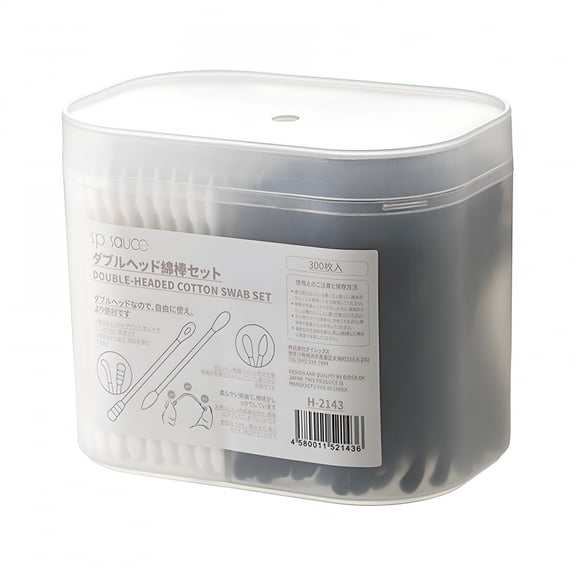 RAGUPEL 2026 New Multifunctional Cotton Swabs - Spiral and Earpick Shaped Tips, Wood Pulp Paper Stick, Includes Clear Storage Box, Safe for Ears and Nose, 300Pcs