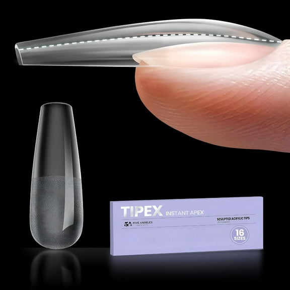 RAGUPEL 2026 New Nail Tips, Instant Apex Full Cover Gel Nail Tips Long Square Thicker Acrylic Nails, Strong Clear Pre-Etched Press-On Nails, Matte Underside False Nails for Flat Nails