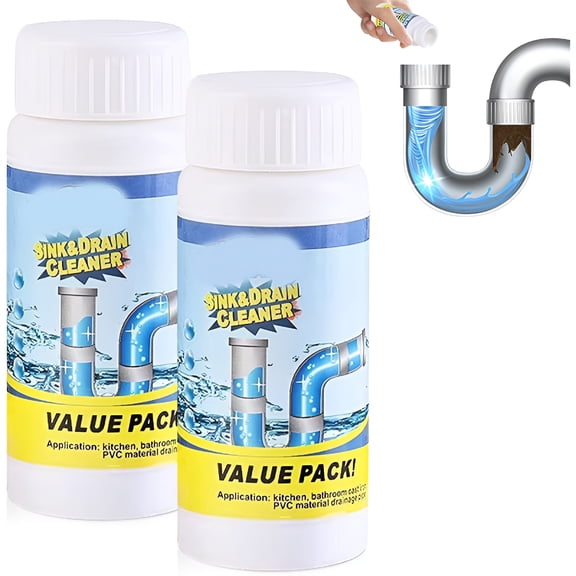 RAGUPEL 2026 New Pipe Dredge,Powerful Sink and Drain Cleaner Powder,Sink and Drain Cleaner for Kitchen Toilet Pipeline Quick Cleaning Tool (2Pcs)