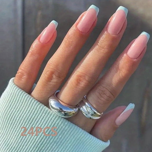 RAGUPEL 2026 New Press on Nails Short,Elegant French Macaron Design Fake Nails,Almond Nail Tips Stylish Shape Almond Nail Tips,Versatile All Occasions Press on Nails Kit,Style7