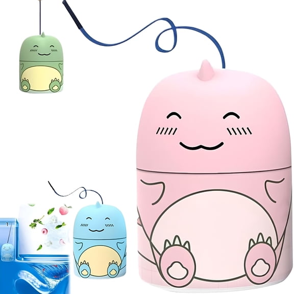 RAGUPEL 2026 New Toilet Cleaner & Toilet Deodorizer, Toilet Bowl Cleaner Bottle, Cute Dinosaur-Shaped Bathroom Toilet Tank Cleaner with Ocean, Jasmine, and Peach Scent (1, Pink)