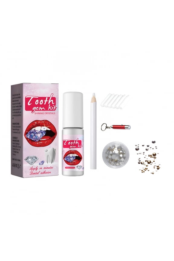 DESIGNICE Tooth Gem Kit with Glue,DIY Teeth Crystals Jewelry for Shining Smile 10ml White