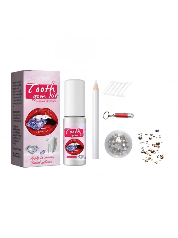 DESIGNICE Tooth Gem Kit with Glue,DIY Teeth Crystals Jewelry for Shining Smile 10ml White