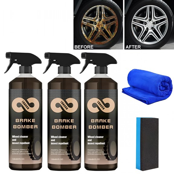RAGUPEL 2026 New Wheel Cleaner,Non-Acid Truck&Car Wheel Cleaner Spray and Bug Remover,Perfect for Cleaning Wheels and Tires,Safe on Alloy,Chrome,And Painted Wheels(120 Ml)3 Pcs