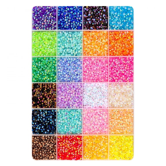 RAGUPEL 24 Color 3Mm Jelly Ab&Crystal Colorful Resin Rhinestones for Bedazzling Crafting Flatback Stones Gems Diamonds Charms for Nails Eyes Face Makeup Beauty Tumblers