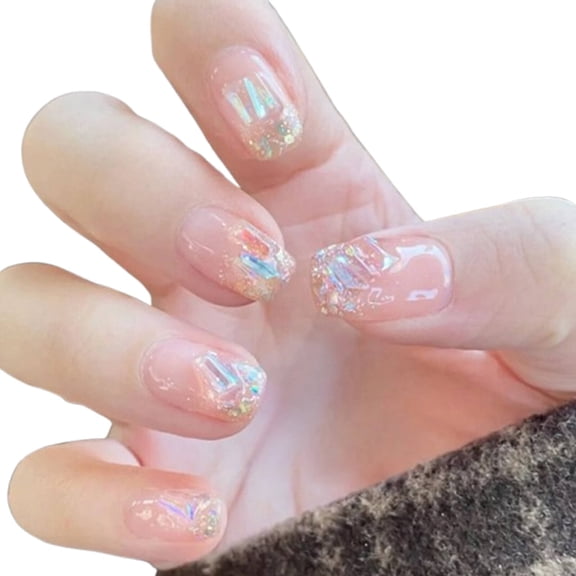 RAGUPEL 24 Pcs Acrylic Press on Nails No Glue No Odor Square Nail Tips Quick & Easy Application Fashionable & Versatile Designs Kids Press on Nails Style14