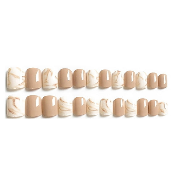 RAGUPEL 24 Pcs Acrylic Press on Nails,Multiple Sizes Available Short Nail Tips,Long-Lasting Shine Say Goodbye to Hassle French Tip Press on Nails,Style12