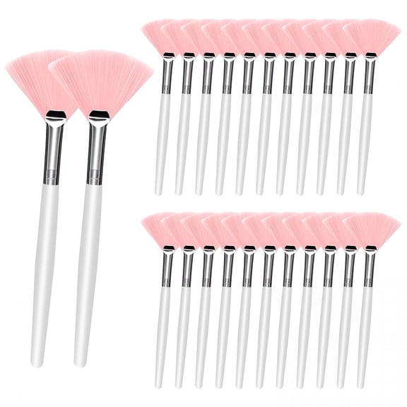 RAGUPEL 24 Pcs Facial Mask Fan Brush, Soft Esthetician Applicator for Sensitive Skin, Reusable Face Mask Spatula Tool for Spa, Salon, and Home Skincare Routine