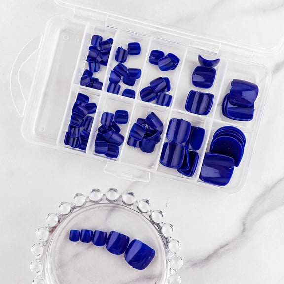 RAGUPEL 246 Pcs Press On Nails Royal Blue, Short Oval Fake Nails with 12 Sizes, Snug Fit Nail Tips for Women, Seamless Natural Look for DIY Manicure