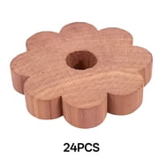 RAGUPEL 24Pcs Cedar Chips for Clothes Storage,1.77X0.31In Cedar Rings Wood Cedar Blocks Redolent Cedar Rings for Houses Drawers Closets Shoebox Clothes Storage