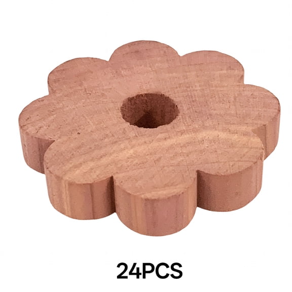 RAGUPEL 24Pcs Cedar Chips for Clothes Storage,1.77X0.31In Cedar Rings Wood Cedar Blocks Redolent Cedar Rings for Houses Drawers Closets Shoebox Clothes Storage