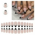 thumbnail image 1 of RAGUPEL 24Pcs Glue on Nails for Women,Black French Press on Nails,3D Bow Almond Shaped Press on Nails,Fake Nails with Designs for Dates and Gatherings,Style2, 1 of 7