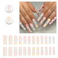 thumbnail image 1 of RAGUPEL 24Pcs Glue on Nails for Women,Colorful Flower Pattern Square Press on Nails,Glossy Best Press on Nails,Long Press on Nails for Daily Life,Photo Shoots,Dating and Gatherings,Style1, 1 of 7