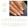 thumbnail image 1 of RAGUPEL 24Pcs Glue on Nails for Women,Cream White Almond Nail Tips,Classic Style Fake Nails with Designs,Fake Nails for Workplace,Daily Life,Wedding,Style2, 1 of 7