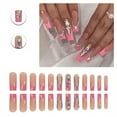 thumbnail image 1 of RAGUPEL 24Pcs Glue on Nails for Women,Crystal Embellished Square Nails,Glossy Long Press on Nails,Cute Press on Nails for Party,Daily Life,Taking Pictures,Dating,Style1, 1 of 7