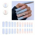 thumbnail image 1 of RAGUPEL 24Pcs Glue on Nails for Women,Crystal Embellished Square Press on Nails,Dimensional Butterfly Fake Nails with Designs,Long Nails for Dating,Party,Taking Pictures,Daily Life,Style3, 1 of 7