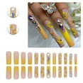 thumbnail image 1 of RAGUPEL 24Pcs Glue on Nails for Women,Crystal Embellished Square Press on Nails,Embossed 3D Flowers Long Nails,Stick on Nails for Women and Girls,Style3, 1 of 7