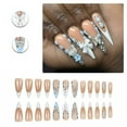 thumbnail image 1 of RAGUPEL 24Pcs Glue on Nails for Women,Crystal Embellished Stiletto Press on Nails,3D Pattern Presson Nails for Women,Full Cover Nail Tips for Daily Life,Dating,Party,Taking Pictures,Style1, 1 of 7