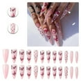 thumbnail image 1 of RAGUPEL 24Pcs Glue on Nails for Women,Crystal Embellished Stiletto Press on Nails,Hand-Drawn Butterflies Long Press on Nails,Fake Nails for Parties,Gatherings and Photo Shoots,Style3, 1 of 7